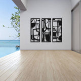 GIGA Triptych - Aluminum Metal Composite Decorative Modern Art - ABSTRACT - M010-47"w x 40"h