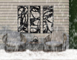 KUREI-KON-Triptych- Decorative Wall Aluminum Metal Composite Modern Art ABSTRACT 022 - 47"w x 40"h Minimalist Exterior Interior
