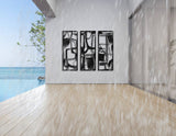 GIGA Triptych - Aluminum Metal Composite Decorative Modern Art - ABSTRACT - M010-47"w x 40"h Interior/Exterior